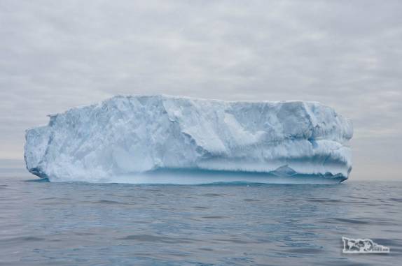 Um belo e majestoso iceberg flutua na baía de Point Wild, em Elephant island, na Antártida